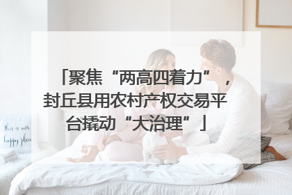 聚焦“两高四着力”，封丘县用农村产权交易平台撬动“大治理”