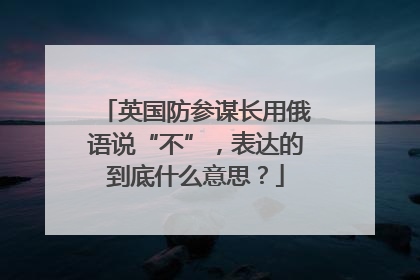 英国防参谋长用俄语说“不”，表达的到底什么意思？