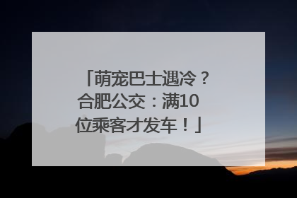 萌宠巴士遇冷？合肥公交：满10位乘客才发车！