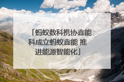 蚂蚁数科携协鑫能科成立蚂蚁鑫能 推进能源智能化