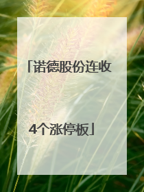诺德股份连收4个涨停板