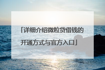 详细介绍微粒贷借钱的开通方式与官方入口