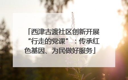 西津古渡社区创新开展“行走的党课”：传承红色基因、为民做好服务
