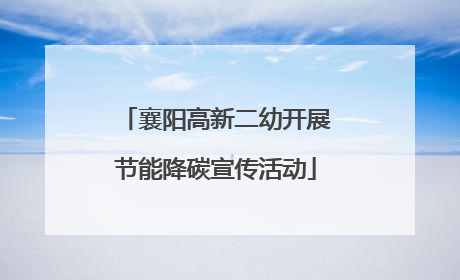 襄阳高新二幼开展节能降碳宣传活动