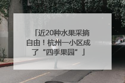 近20种水果采摘自由！杭州一小区成了“四季果园”