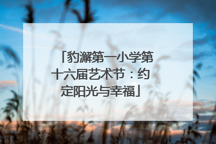豹澥第一小学第十六届艺术节：约定阳光与幸福