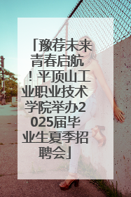 豫荐未来 青春启航！平顶山工业职业技术学院举办2025届毕业生夏季招聘会