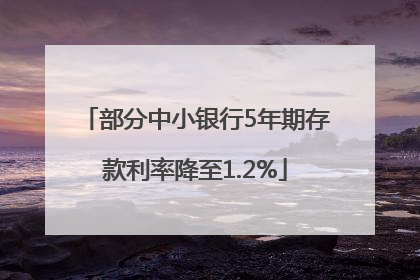 部分中小银行5年期存款利率降至1.2%
