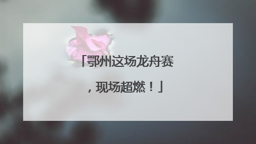 鄂州这场龙舟赛，现场超燃！