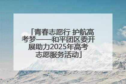 青春志愿行 护航高考梦——和平团区委开展助力2025年高考志愿服务活动