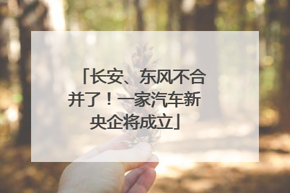 长安、东风不合并了！一家汽车新央企将成立