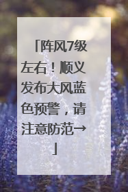 阵风7级左右！顺义发布大风蓝色预警，请注意防范→