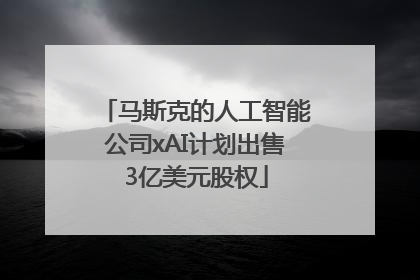 马斯克的人工智能公司xAI计划出售3亿美元股权