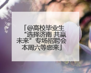 ＠高校毕业生 “选择济南 共赢未来”专场招聘会本周六等您来