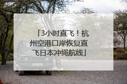 3小时直飞！杭州空港口岸恢复直飞日本冲绳航线