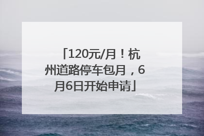 120元/月！杭州道路停车包月，6月6日开始申请