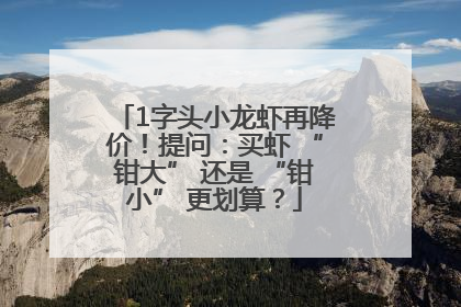 1字头小龙虾再降价！提问：买虾 “钳大” 还是 “钳小” 更划算？
