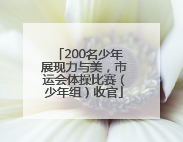 200名少年展现力与美，市运会体操比赛（少年组）收官