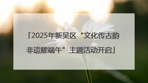 2025年新吴区“文化传古韵 非遗耀端午”主题活动开启